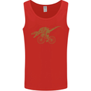 T-Rex Dinosaure Riding a Bicycle Cycling Mens Vest Tank Top Red