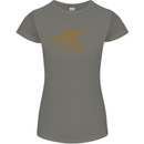 T-Rex Dinosaure Riding a Bicycle Cycling Womens Petite Cut T-Shirt Charcoal