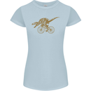 T-Rex Dinosaure Riding a Bicycle Cycling Womens Petite Cut T-Shirt Light Blue