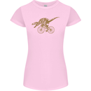 T-Rex Dinosaure Riding a Bicycle Cycling Womens Petite Cut T-Shirt Light Pink