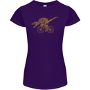 T-Rex Dinosaure Riding a Bicycle Cycling Womens Petite Cut T-Shirt Purple