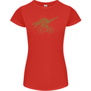 T-Rex Dinosaure Riding a Bicycle Cycling Womens Petite Cut T-Shirt Red