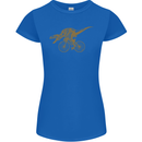 T-Rex Dinosaure Riding a Bicycle Cycling Womens Petite Cut T-Shirt Royal Blue