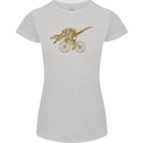 T-Rex Dinosaure Riding a Bicycle Cycling Womens Petite Cut T-Shirt Sports Grey