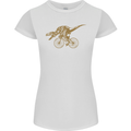 T-Rex Dinosaure Riding a Bicycle Cycling Womens Petite Cut T-Shirt White