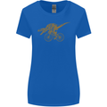 T-Rex Dinosaure Riding a Bicycle Cycling Womens Wider Cut T-Shirt Royal Blue