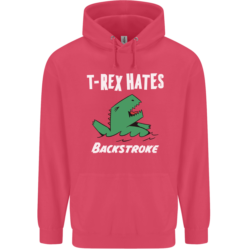 T-Rex Hates Backstroke Funny Swimmer Swim Childrens Kids Hoodie Heliconia