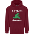 T-Rex Hates Backstroke Funny Swimmer Swim Childrens Kids Hoodie Maroon