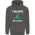 T-Rex Hates Backstroke Funny Swimmer Swim Childrens Kids Hoodie Storm Grey