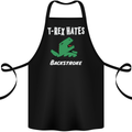 T-Rex Hates Backstroke Funny Swimmer Swim Cotton Apron 100% Organic Black