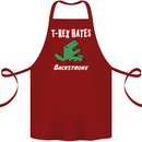 T-Rex Hates Backstroke Funny Swimmer Swim Cotton Apron 100% Organic Maroon