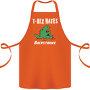 T-Rex Hates Backstroke Funny Swimmer Swim Cotton Apron 100% Organic Orange