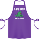 T-Rex Hates Backstroke Funny Swimmer Swim Cotton Apron 100% Organic Purple
