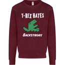 T-Rex Hates Backstroke Funny Swimmer Swim Kids Sweatshirt Jumper Maroon