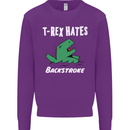 T-Rex Hates Backstroke Funny Swimmer Swim Kids Sweatshirt Jumper Purple