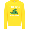 T-Rex Hates Backstroke Funny Swimmer Swim Kids Sweatshirt Jumper Yellow