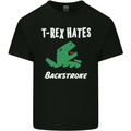 T-Rex Hates Backstroke Funny Swimmer Swim Kids T-Shirt Childrens Black