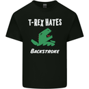 T-Rex Hates Backstroke Funny Swimmer Swim Kids T-Shirt Childrens Black