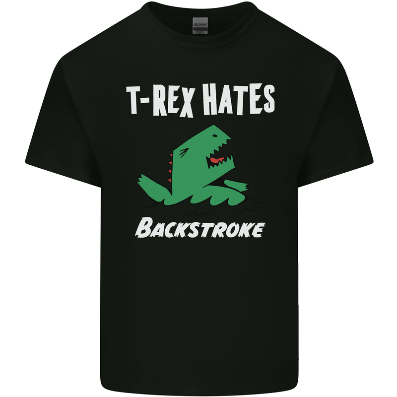 T-Rex Hates Backstroke Funny Swimmer Swim Kids T-Shirt Childrens Black
