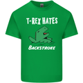 T-Rex Hates Backstroke Funny Swimmer Swim Kids T-Shirt Childrens Irish Green