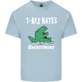 T-Rex Hates Backstroke Funny Swimmer Swim Kids T-Shirt Childrens Light Blue