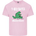 T-Rex Hates Backstroke Funny Swimmer Swim Kids T-Shirt Childrens Light Pink