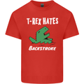 T-Rex Hates Backstroke Funny Swimmer Swim Kids T-Shirt Childrens Red