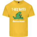T-Rex Hates Backstroke Funny Swimmer Swim Kids T-Shirt Childrens Yellow
