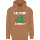 T-Rex Hates Backstroke Funny Swimmer Swim Mens 80% Cotton Hoodie Caramel Latte