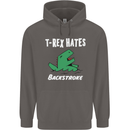 T-Rex Hates Backstroke Funny Swimmer Swim Mens 80% Cotton Hoodie Charcoal