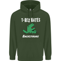 T-Rex Hates Backstroke Funny Swimmer Swim Mens 80% Cotton Hoodie Forest Green