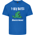 T-Rex Hates Backstroke Funny Swimmer Swim Mens Cotton T-Shirt Tee Top Royal Blue