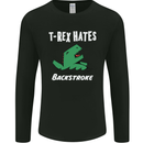 T-Rex Hates Backstroke Funny Swimmer Swim Mens Long Sleeve T-Shirt Black