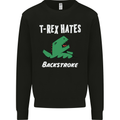 T-Rex Hates Backstroke Funny Swimmer Swim Mens Sweatshirt Jumper Black