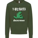 T-Rex Hates Backstroke Funny Swimmer Swim Mens Sweatshirt Jumper Forest Green