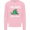 T-Rex Hates Backstroke Funny Swimmer Swim Mens Sweatshirt Jumper Light Pink