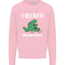T-Rex Hates Backstroke Funny Swimmer Swim Mens Sweatshirt Jumper Light Pink