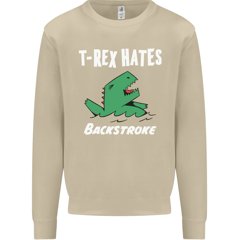 T-Rex Hates Backstroke Funny Swimmer Swim Mens Sweatshirt Jumper Sand