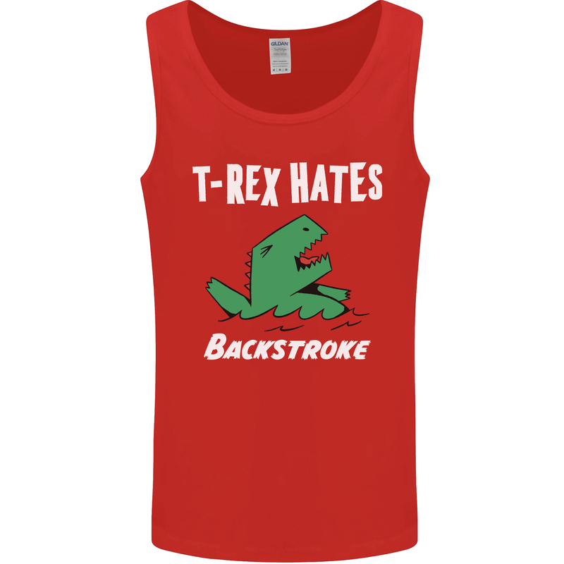 T-Rex Hates Backstroke Funny Swimmer Swim Mens Vest Tank Top Red