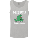 T-Rex Hates Backstroke Funny Swimmer Swim Mens Vest Tank Top Sports Grey