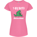 T-Rex Hates Backstroke Funny Swimmer Swim Womens Petite Cut T-Shirt Azalea