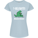 T-Rex Hates Backstroke Funny Swimmer Swim Womens Petite Cut T-Shirt Light Blue