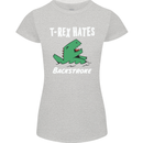 T-Rex Hates Backstroke Funny Swimmer Swim Womens Petite Cut T-Shirt Sports Grey