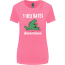 T-Rex Hates Backstroke Funny Swimmer Swim Womens Wider Cut T-Shirt Azalea