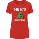 T-Rex Hates Backstroke Funny Swimmer Swim Womens Wider Cut T-Shirt Red