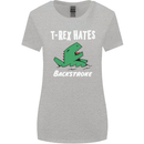 T-Rex Hates Backstroke Funny Swimmer Swim Womens Wider Cut T-Shirt Sports Grey