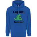 T-Rex Hates Backstroke Funny Swimming Swim Childrens Kids Hoodie Royal Blue