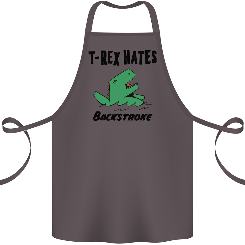 T-Rex Hates Backstroke Funny Swimming Swim Cotton Apron 100% Organic Dark Grey