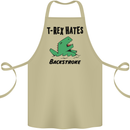 T-Rex Hates Backstroke Funny Swimming Swim Cotton Apron 100% Organic Khaki