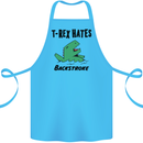 T-Rex Hates Backstroke Funny Swimming Swim Cotton Apron 100% Organic Turquoise